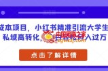 0成本项目，小红书精准引流大学生，私域高转化，小白轻松月入过万【揭秘】