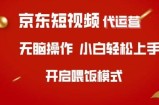 京东短视频代运营，全程喂饭，小白轻松上手【揭秘】