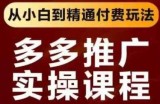 拼多多推广实操课程，从小白到精通付费玩法