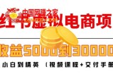小红书虚拟电商项目：从小白到精英 月收益5000到30000 (视频课程+交付手册)