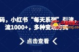 流量密码，小红书“每天系列”引流，日引流1000+，多种变现方式【揭秘】