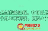 2024最新截流课程，有团队做截流一个月35万利润，团队4个人