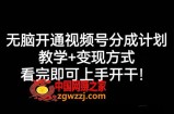 无脑开通视频号分成计划，教学+变现方式，看完即可上手开干!
