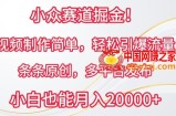 小众赛道掘金，视频制作简单，轻松引爆流量，条条原创，多平台发布【揭秘】