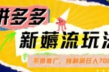 拼多多最新薅流游戏玩法，不用驾车营销推广，完全靠自然流用餐-纯粹赚50 盈利，日入700 【揭密】