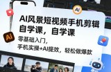 AI风景短视频手机剪辑自学课，零基础入门，手机实操+AI提效，轻松做爆款