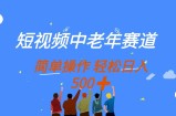 短视频中老年赛道，操作简单，多平台收益，无脑搬运日入500+