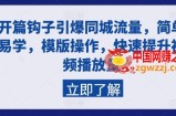 开篇钩子引爆同城流量，简单易学，模版操作，快速提升视频播放量