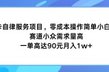 打卡签到自我约束服务，零成本使用方便小白可做，跑道小众需求量大，一单达到90元月入1w