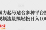 扩列暴力起号适合多种平台操作原创视频流量搞轻松日入1000+【揭秘】