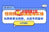 短视频差异化起号实操，玩转新算法规则，从起号到盈利（18节课时）