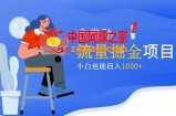 价值1980的流量掘金项目，小白也能轻松日入1000+