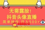 无需露脸，Ai头像直播项目，简单操作日入500+【揭秘】
