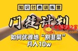 【知识付费训练营】手把手教你优雅地“割韭菜”月入10w