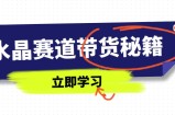 水晶赛道带货秘籍，国学结合、短视频起号、拍摄技巧、直播话术等内容