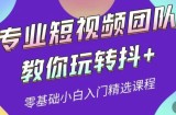 专业短视频团队教你玩转抖+0基础小白入门精选课程（价值399元）