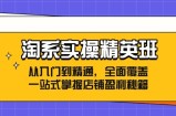 （12276期）淘系实操精英班：从入门到精通，全面覆盖，一站式掌握店铺盈利秘籍