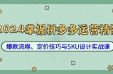 2024掌握拼多多运营精髓：爆款流程、定价技巧与SKU设计实战课