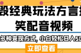 毁经典玩法方言搞笑配音视频，多种变现方式，小白轻松日入500+！