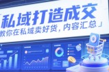 私域打造成交，教你在私域卖好货，内容汇总