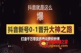 0粉自然流实战起号课，抖音新号0~1晋升大神之路，打造千万带货直播运营投放课