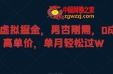 暴力虚拟掘金，男杏刚需，0成本高单价，单月轻松过W【揭秘】