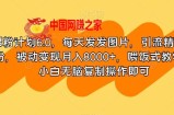 男粉计划6.0，每天发发图片，引流精准男粉，被动变现月入8000+，喂饭式教学，小白无脑复制操作即可