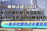 黑神话悟空游戏配合网盘拉新+多多虚拟+私域日变现3k+赚快钱方法，一鱼多吃蹭热点多重变现【揭秘】