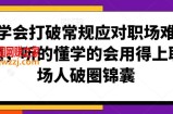 学会打破常规应对职场难题，听的懂学的会用得上职场人破圏锦囊