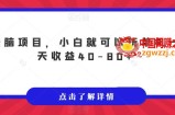 无脑项目，小白就可以玩单机一天收益40-80+【揭秘】