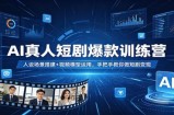 AI真人短剧爆款训练营：人设场景搭建+视频模型运用，手把手教你做短剧变现