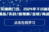 千川实操闭门会，2024年干川新打法，爆品/实战/短视频/全域/商品卡