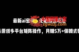 最新ai流量密码，傻瓜式搬运玩法，条条原创，多平台矩阵操作，月赚5万+保姆式教程【揭秘】