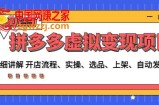 程哥拼多多虚拟变现项目：讲解开店流程-实操-选品-上架-自动发货等