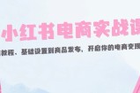 （12367期）小红书电商实战课：开店教程、基础设置到商品发布，开启你的电商变现之路