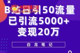 B站日引50+流量，实战已引流5000+变现20万，超级实操课程