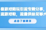 抖音游戏陪玩引流专题分享，引流游戏粉，流量供给足够大