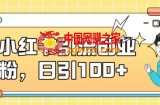 小红书引流创业粉，日引100+【揭秘】