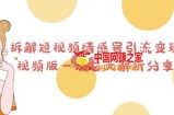 拆解短视频情感号引流变现项目，视频版一条龙大解析分享给你