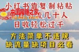 小红书靠复制粘贴单日引流几十人目收轻松过千，方法简单不违规【揭秘】