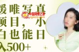最新出炉原味写真项目，小白可日入500+【揭秘】