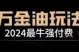 2024最牛强付费，万金油强付费玩法，干货满满，全程实操起飞（更新12月）