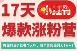 17天小红书爆款涨粉营（广告变现方向），教你打造小红书博主IP、接广告变现的
