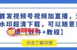 首发视频号视频加直播无水印超清下载，可以随意剪辑【软件+教程】