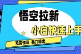 悟空拉新最新独家玩法，无需作品暴力出单，小白快速上手