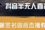 最近火爆的抖音头像签名设计半无人直播直播项目：直播教程+素材+直播话术