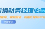 （12323期）跨境 财务经理必备：资金管理、税务规划、财报汇报与IPO实战