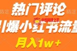 热门评论引爆小红书流量，作品制作简单，商单接到手软【揭秘】