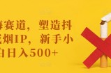 蓝海赛道，塑造抖音戒烟IP，新手小白日入500+【揭秘】