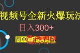 视频号最新爆火玩法，日入300+，简单操作无门槛【揭秘】